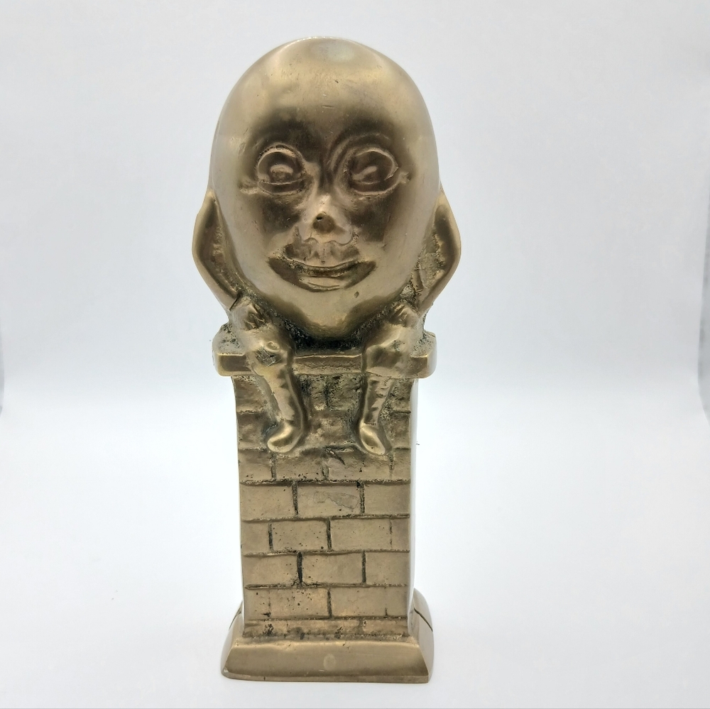 Vintage Money Box Humpty Dumpty Brass Ornament